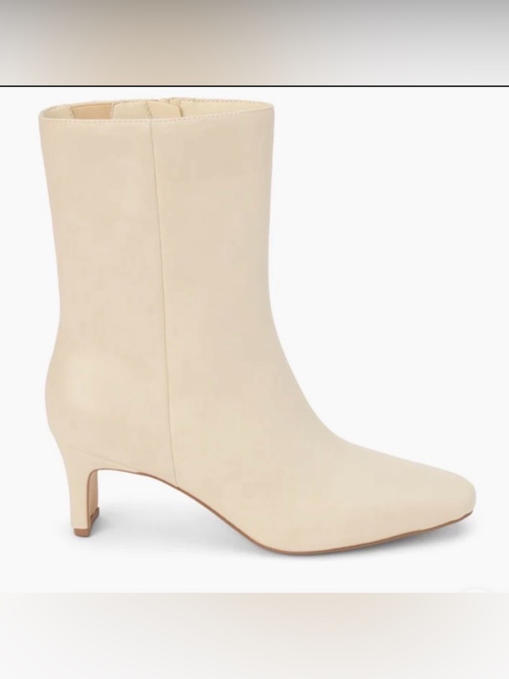 Matisse Cream Low-Calf Kitten Heel Boots